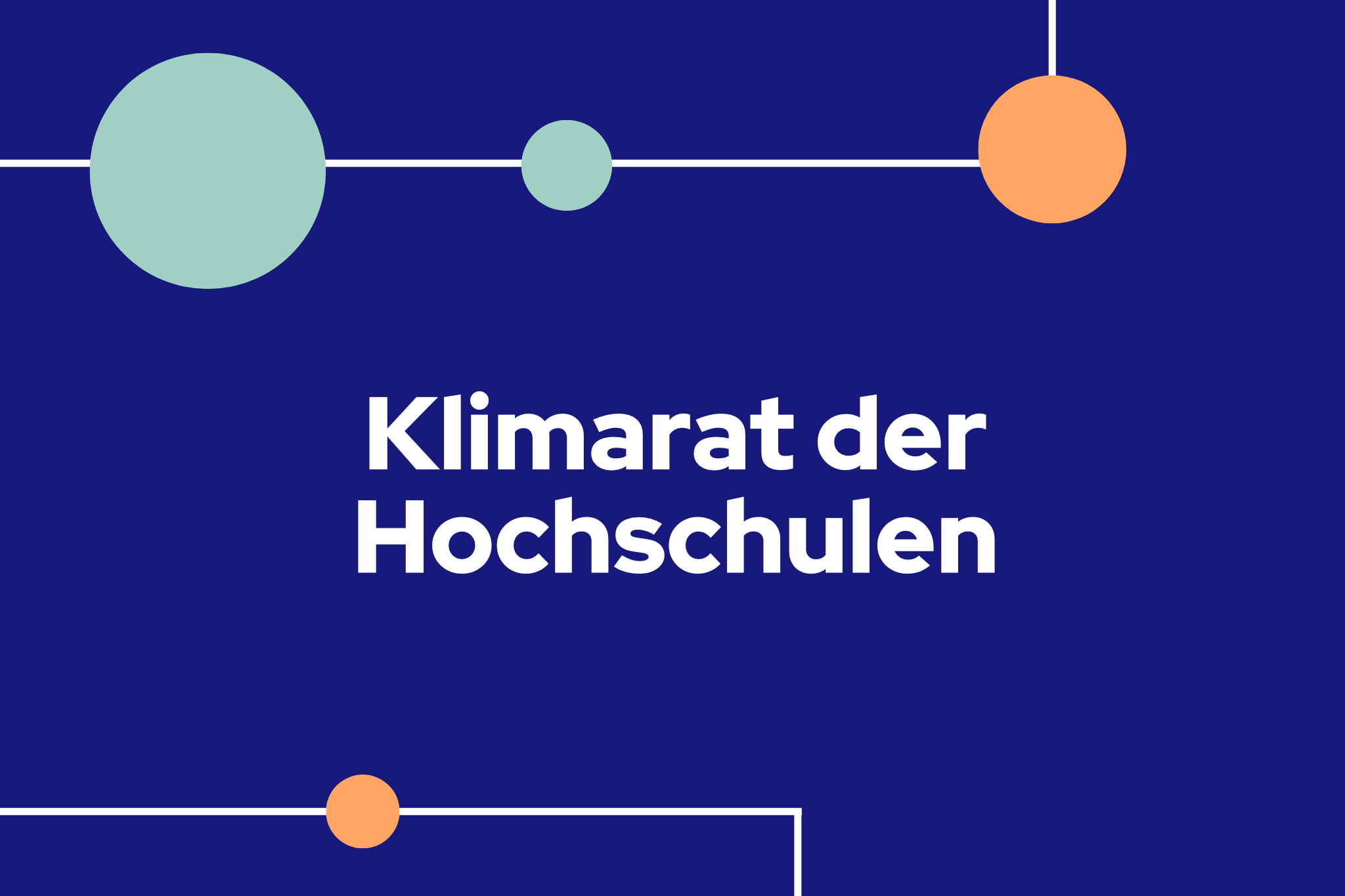 blauer Hintergrund mit der weißen Schrift "Klimarat der Hochschulen" zentriert in der Mitte